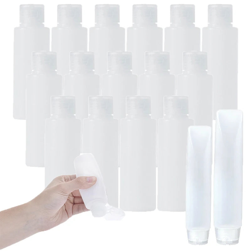 20/30/50Pcs 10-200ml Empty Lotion Plastic Squeeze Tube Shampoo Dispenser Bottles Travel Portable Refillable Cosmetics Containers